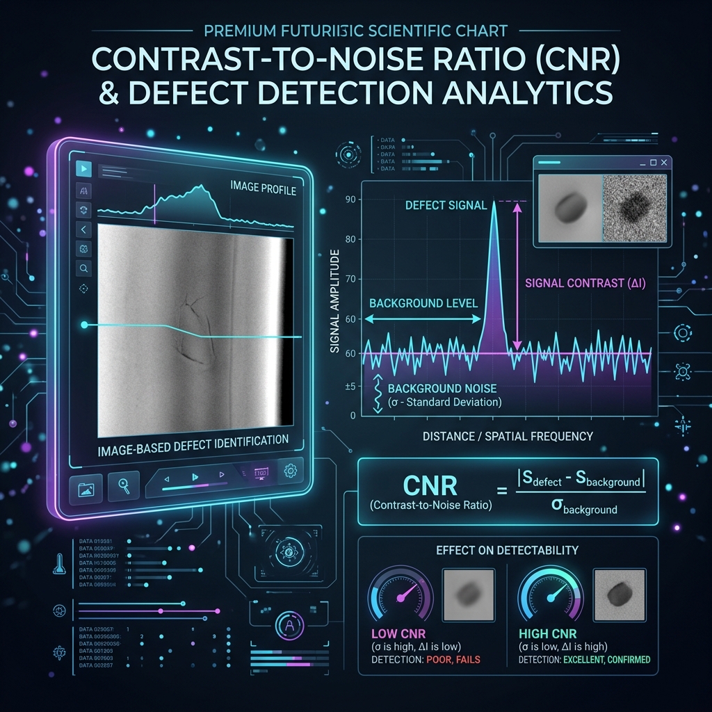 CNR 对比度噪声比与缺陷检出模型图